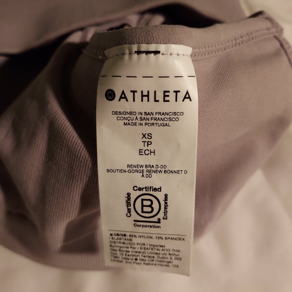 EUC Athleta Renew bra, XS D-DD, taupe mauve color, pads included - Picture 4 of 5